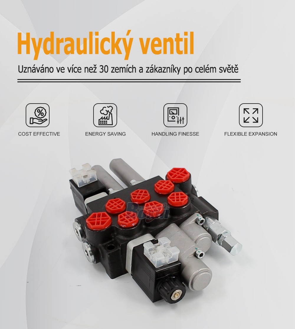 P40-BOT-BQTW1-DCOT Solenoid a kabel 3 cívky Monoblokový směrový ventil